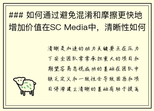 ### 如何通过避免混淆和摩擦更快地增加价值在SC Media中,清晰性如何帮助更快地实现价值。 ### 如何通过避免混淆和摩擦更快地增加价值在SC Media中,清晰性如何帮助更快地实现价值。